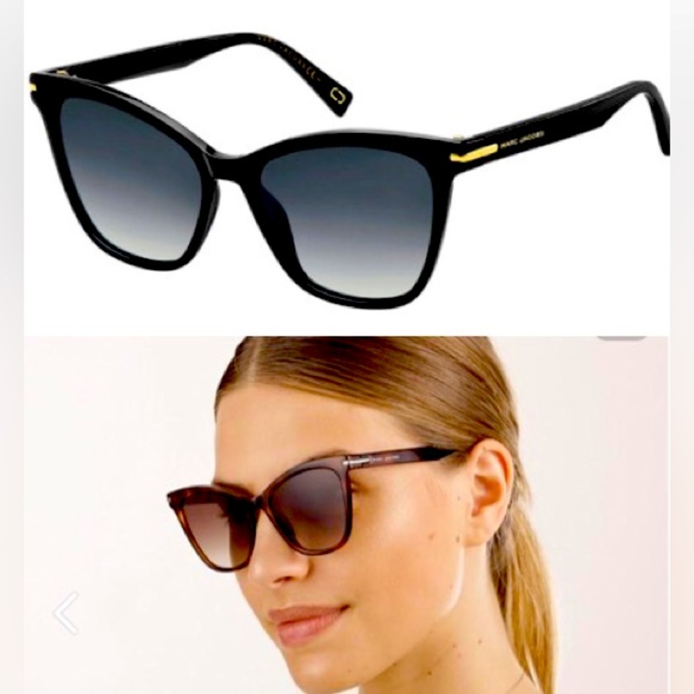 Womens Marc Jacobs Sunglasses 223/S Black Cateye Frame & Lens  Case Included